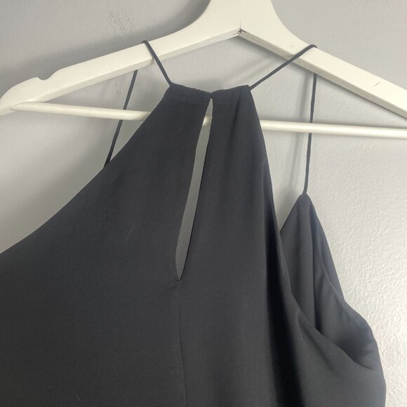 Express Black Satin Cami Tank Top with Button Details Keyhole Back Size S - Picture 4 of 8